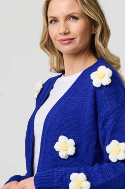 Floral Crochet Embellished Wrap Cardigan