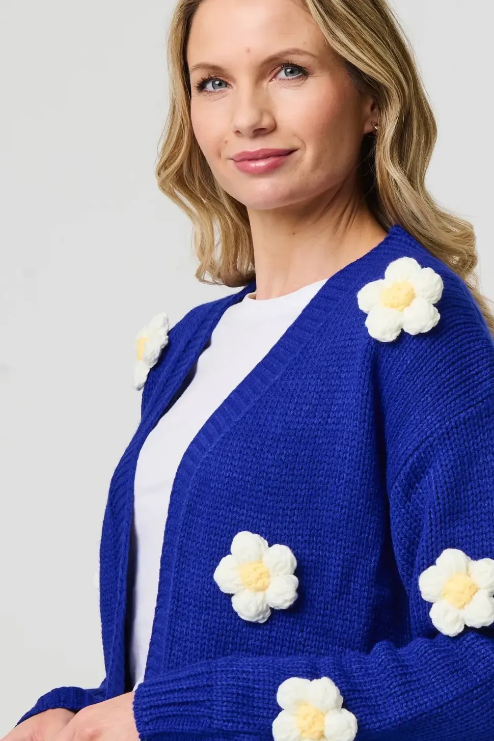 Floral Crochet Embellished Wrap Cardigan