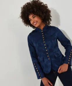 Floral Cropped Military Jacket