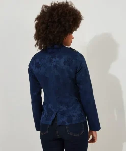 Floral Cropped Military Jacket