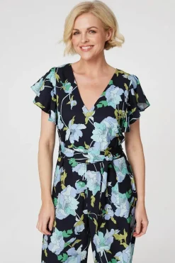 Floral Cropped Wide Leg Jumpsuit