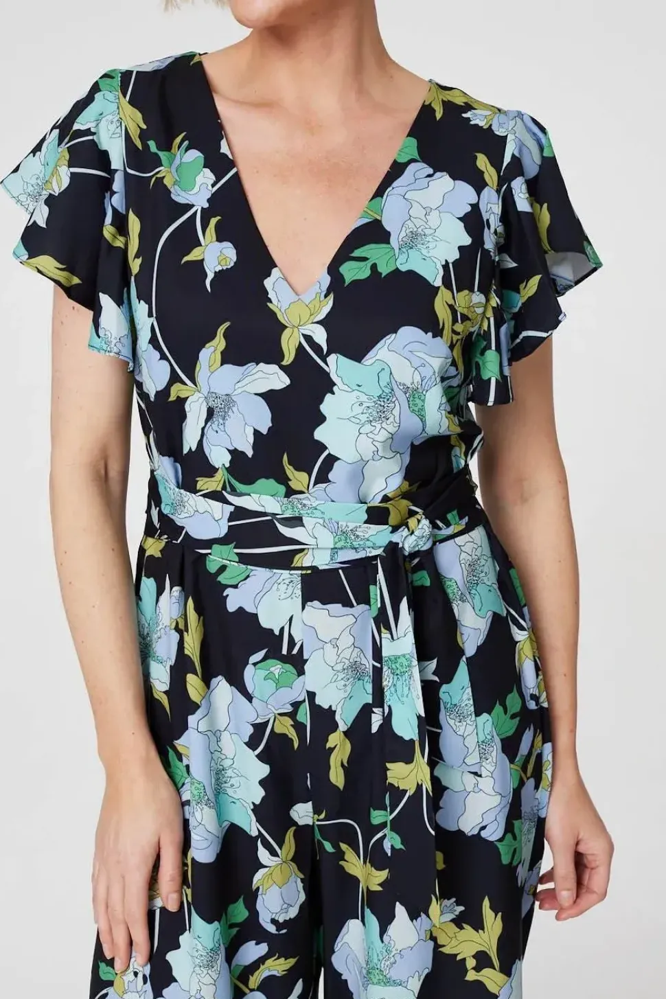 Floral Cropped Wide Leg Jumpsuit