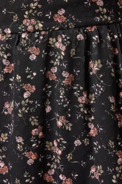 Floral Dobby Chiffon Ruffle Detail Mini Dress