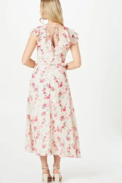 Floral Dobby Ruffle Midaxi Dress