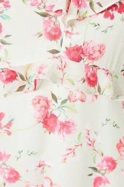 Floral Dobby Ruffle Midaxi Dress
