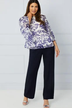 Floral Dobby Tie Sleeve Top