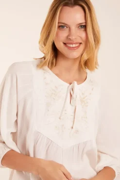 Floral Embroidered Bust Top