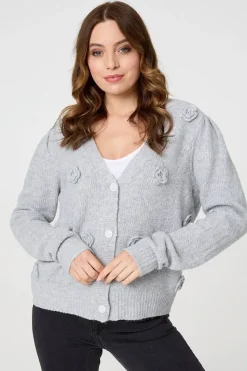 Floral Embroidered Cropped Cardigan