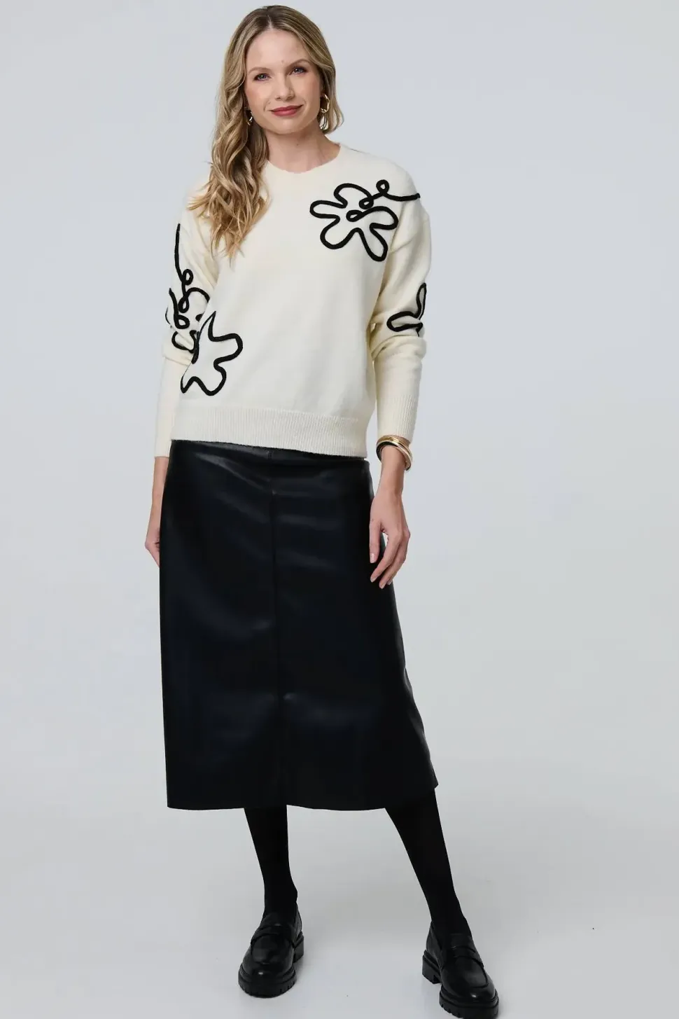 Floral Embroidered Relaxed Jumper