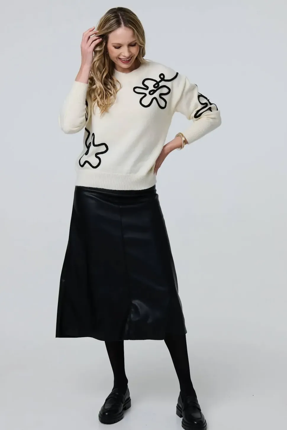 Floral Embroidered Relaxed Jumper