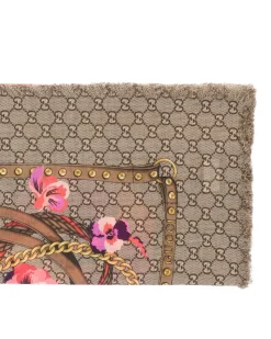 Floral GG Pattern Silk Scarf
