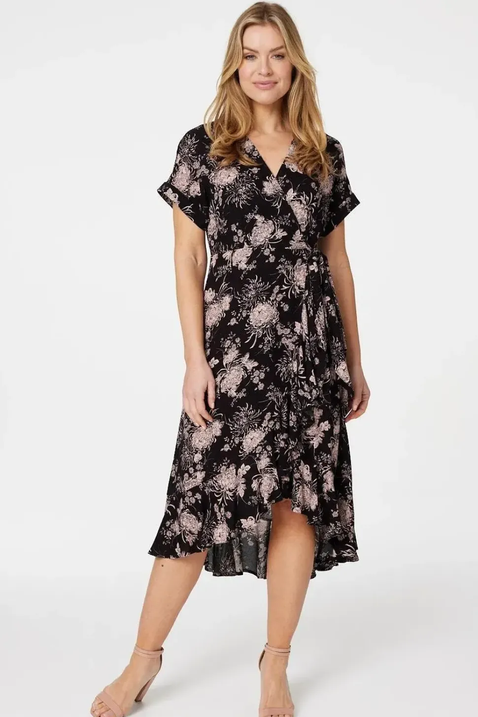 Floral High Low Midi Dress