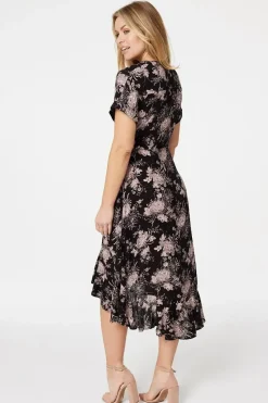 Floral High Low Midi Dress