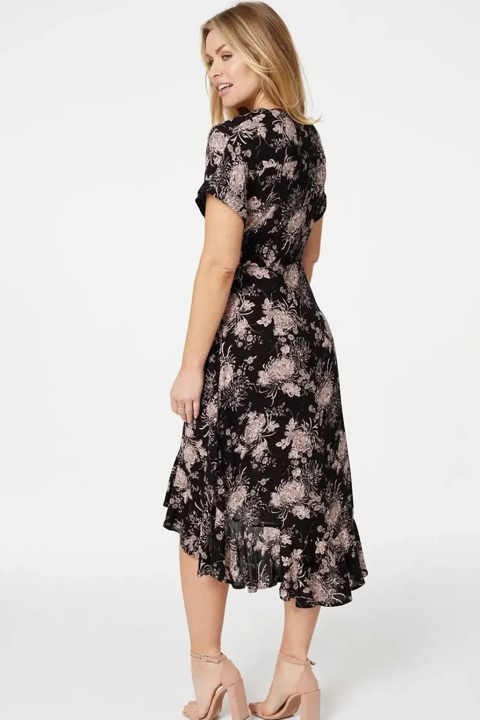 Floral High Low Midi Dress