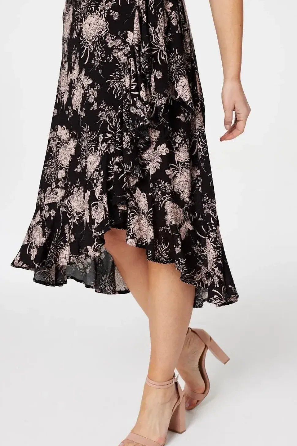 Floral High Low Midi Dress