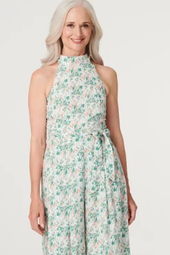 Floral High Neck Jumpsuit