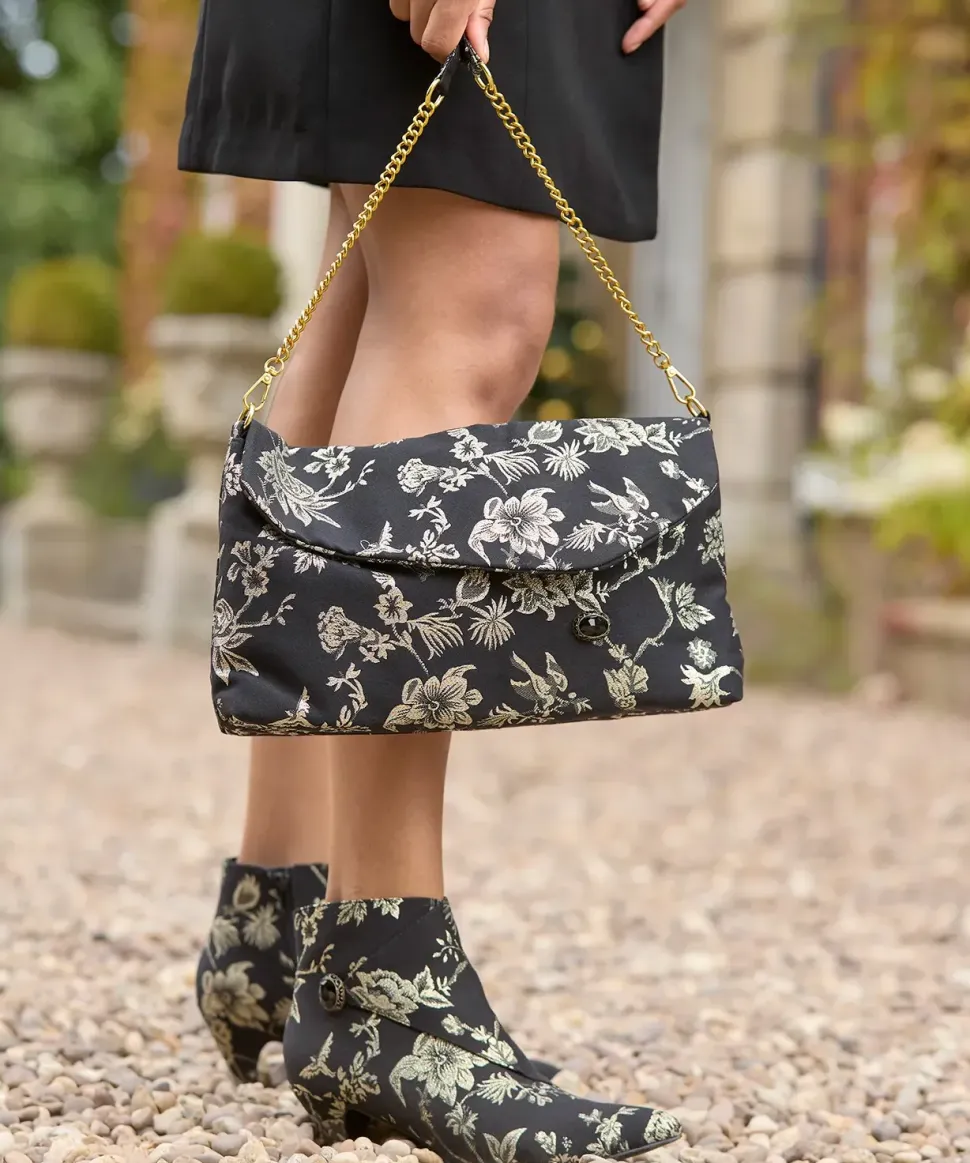 Floral Jacquard Clutch Bag