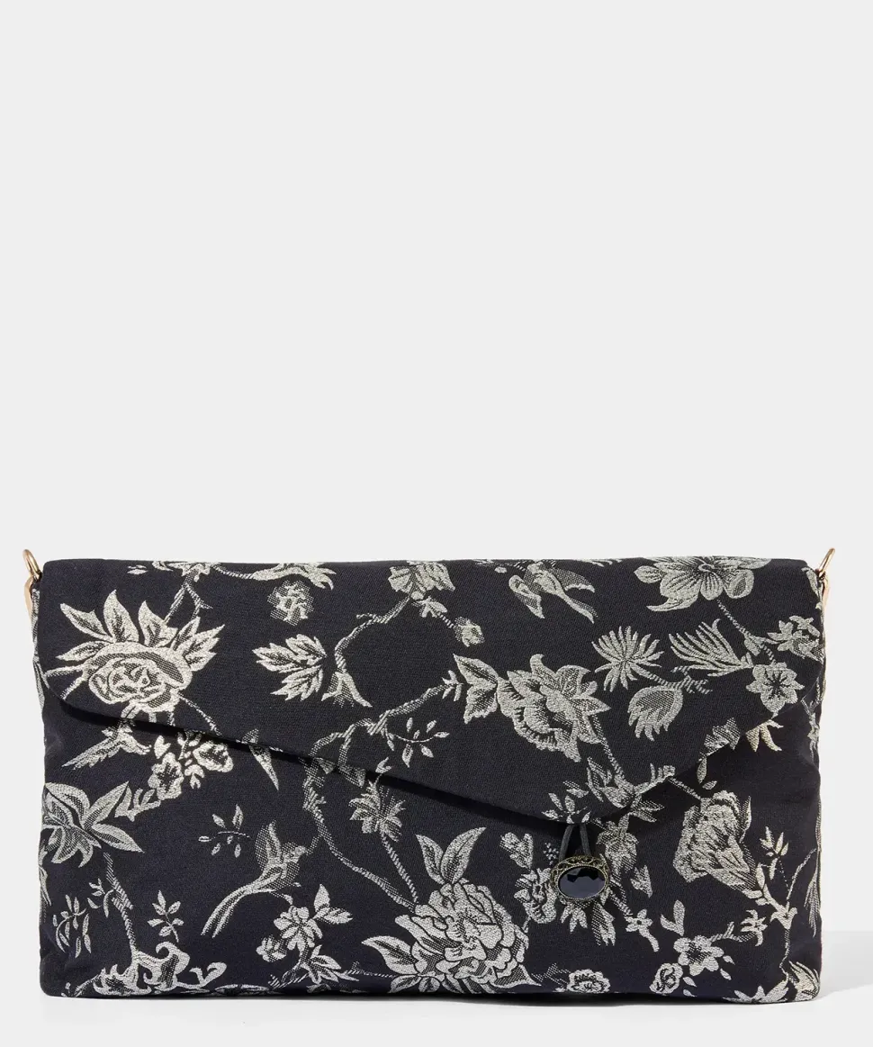 Floral Jacquard Clutch Bag