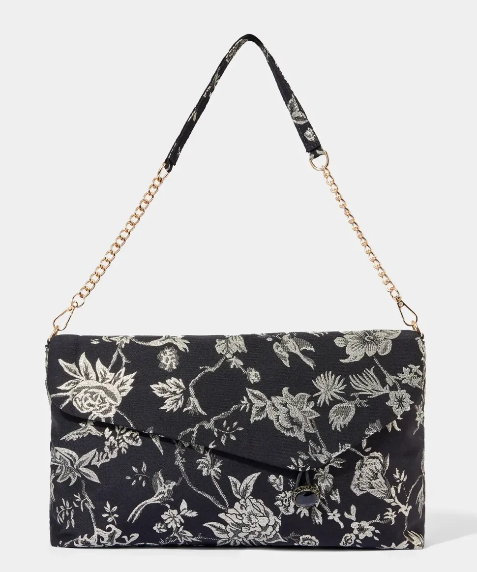 Floral Jacquard Clutch Bag