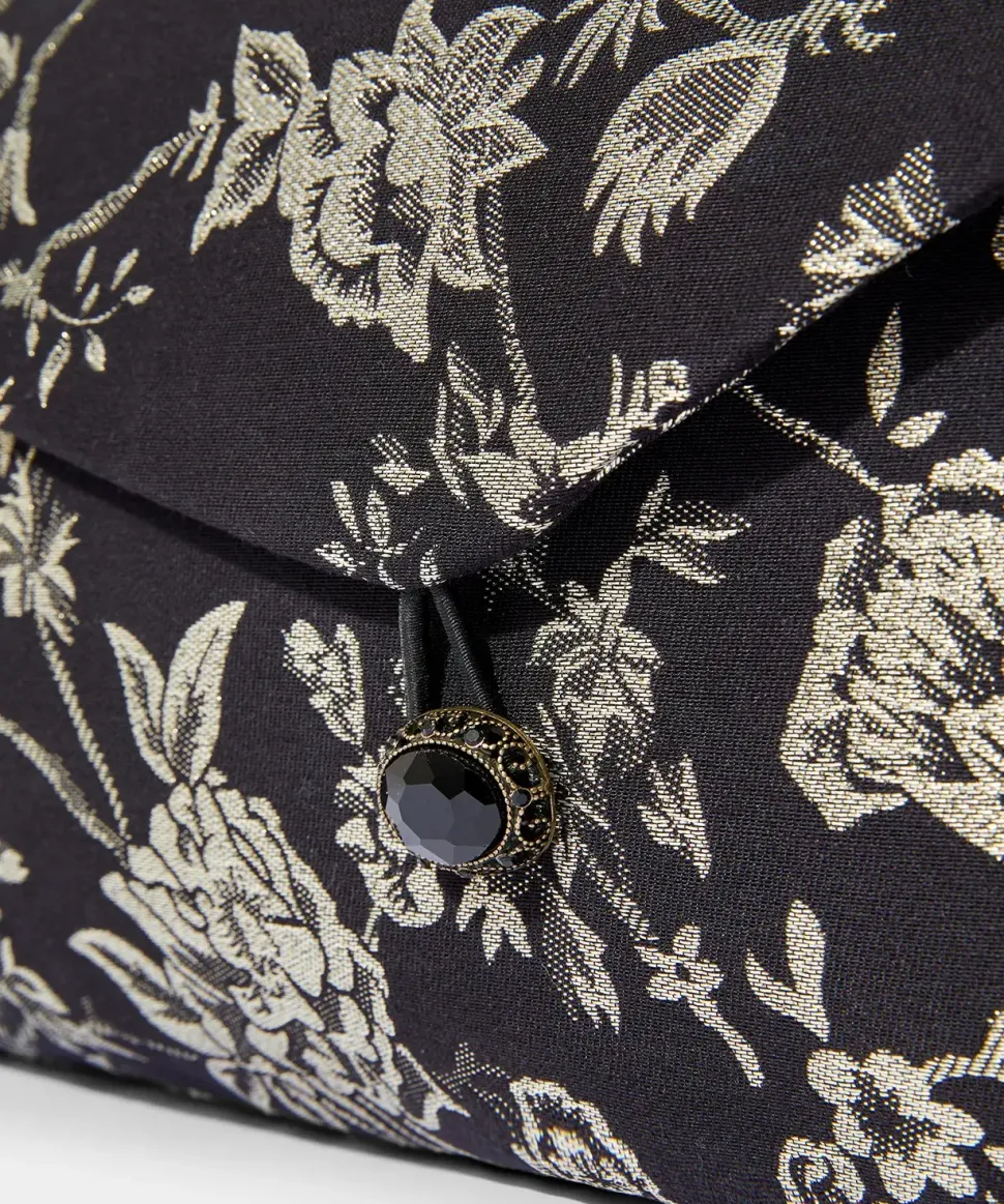 Floral Jacquard Clutch Bag