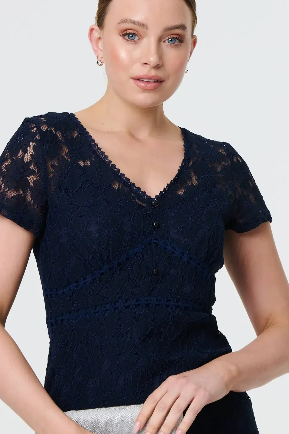 Floral Lace Layer Slim Knee Length Dress