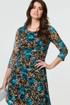 Floral Lace Short Fit & Flare Dress