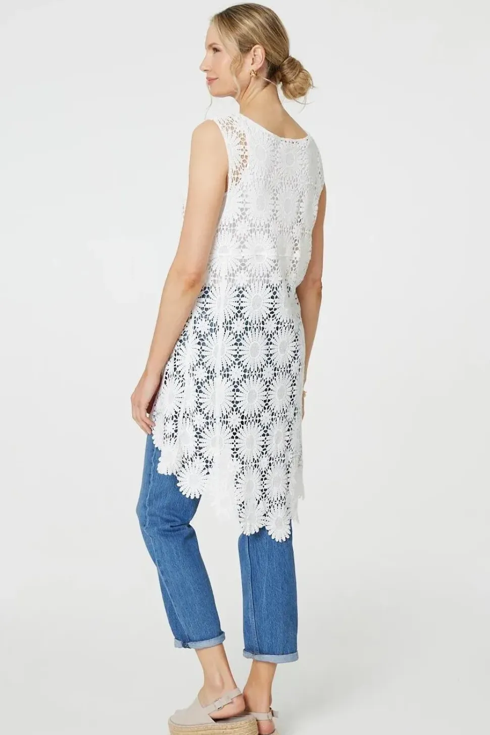 Floral Lace Tie Front Cardigan