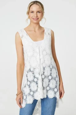 Floral Lace Tie Front Cardigan