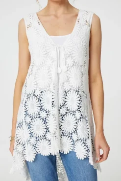 Floral Lace Tie Front Cardigan