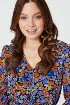 Floral Layered Hem Short Dress