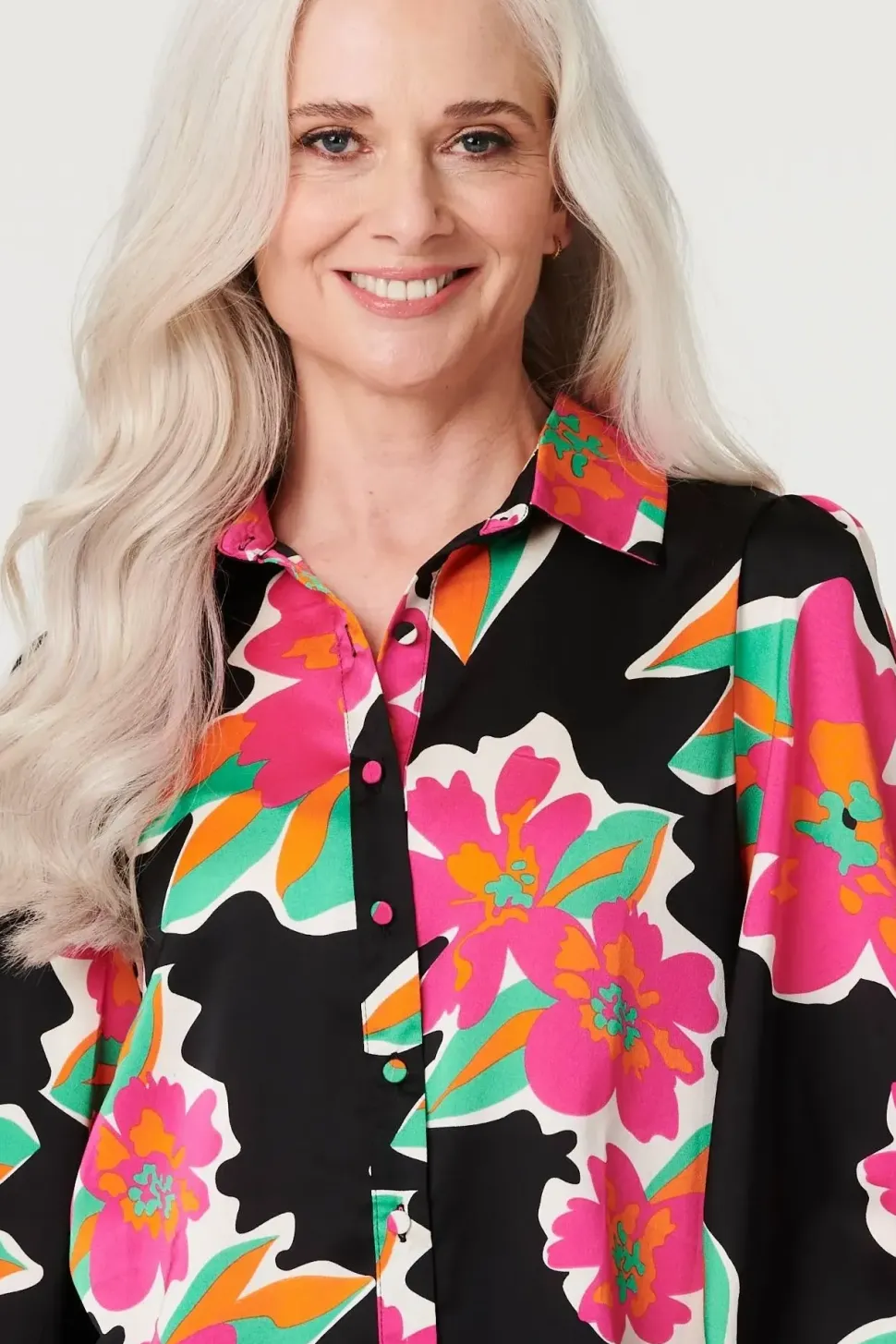 Floral Long Puff Sleeve Blouse