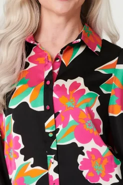 Floral Long Puff Sleeve Blouse
