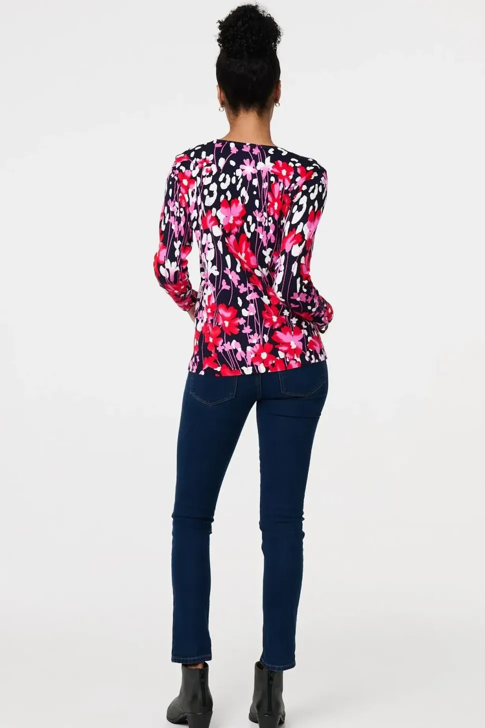 Floral Long Sleeve Scoop Neck Top