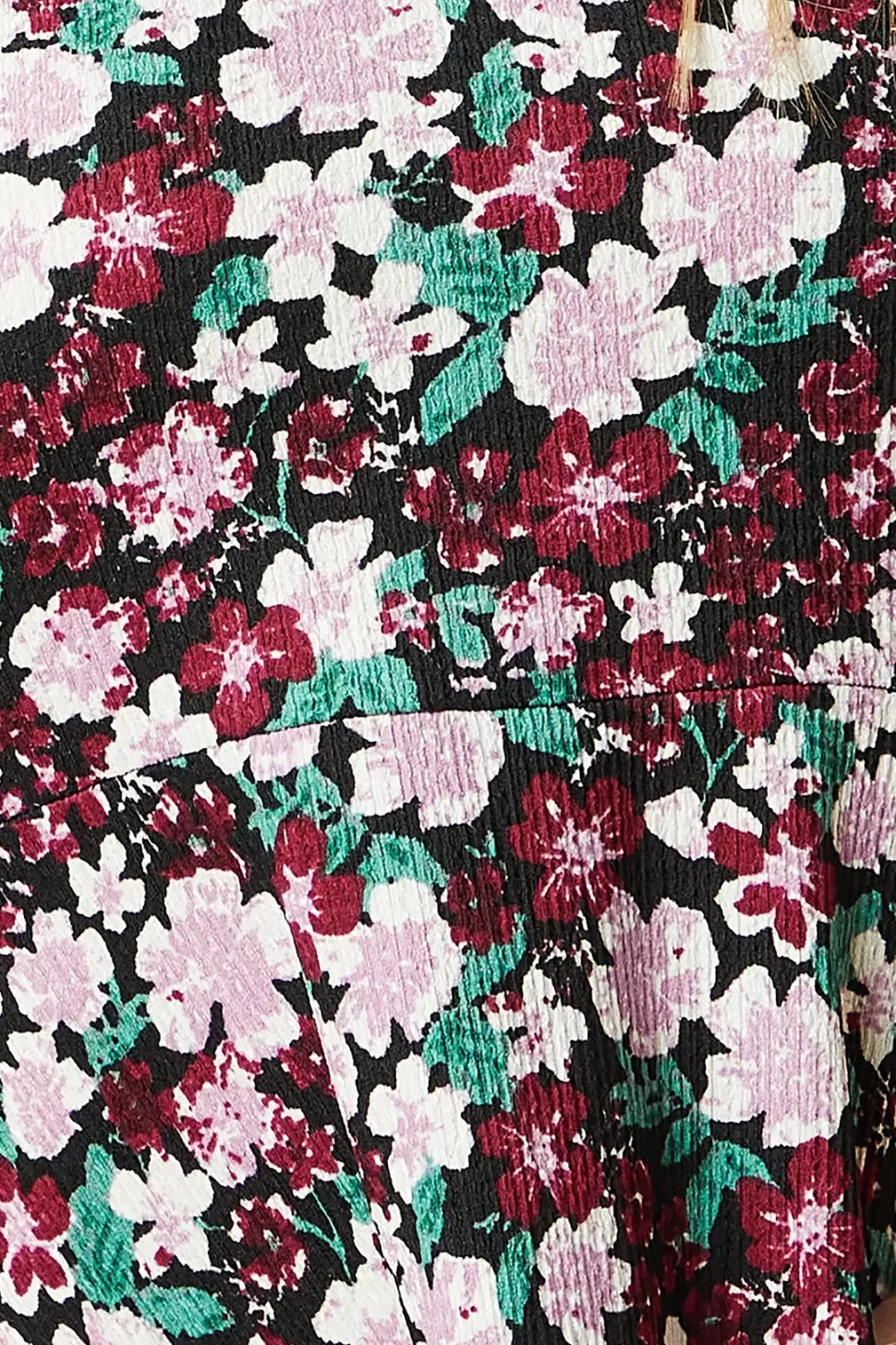 Floral Long Sleeve V Neck Mini Dress
