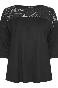 Floral Mesh Detail Top