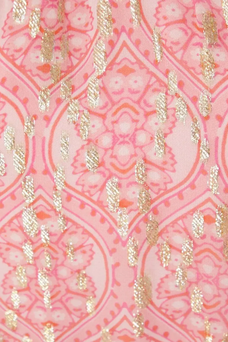 Floral Metallic Lace Trim Shift Dress