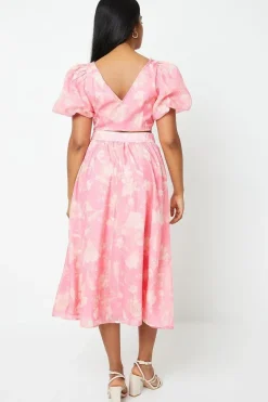 Floral Organza Puff Sleeve Top