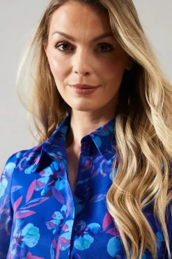 Floral Organza Shirt Midi Dress