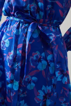 Floral Organza Shirt Midi Dress