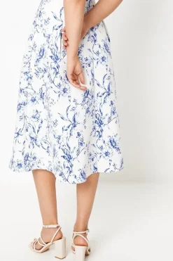 Floral Ottoman Twill Maxi Skirt