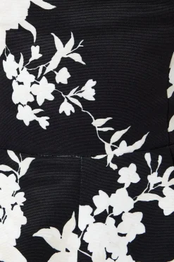 Floral Ottoman Wide Leg Bandeau Jumpsuit
