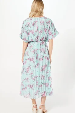 Floral Pleated Kimono Midaxi Dress