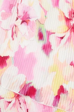 Floral Pleated Tiered Maxi Skirt