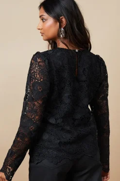 Floral Premium Lace Long Sleeve Top