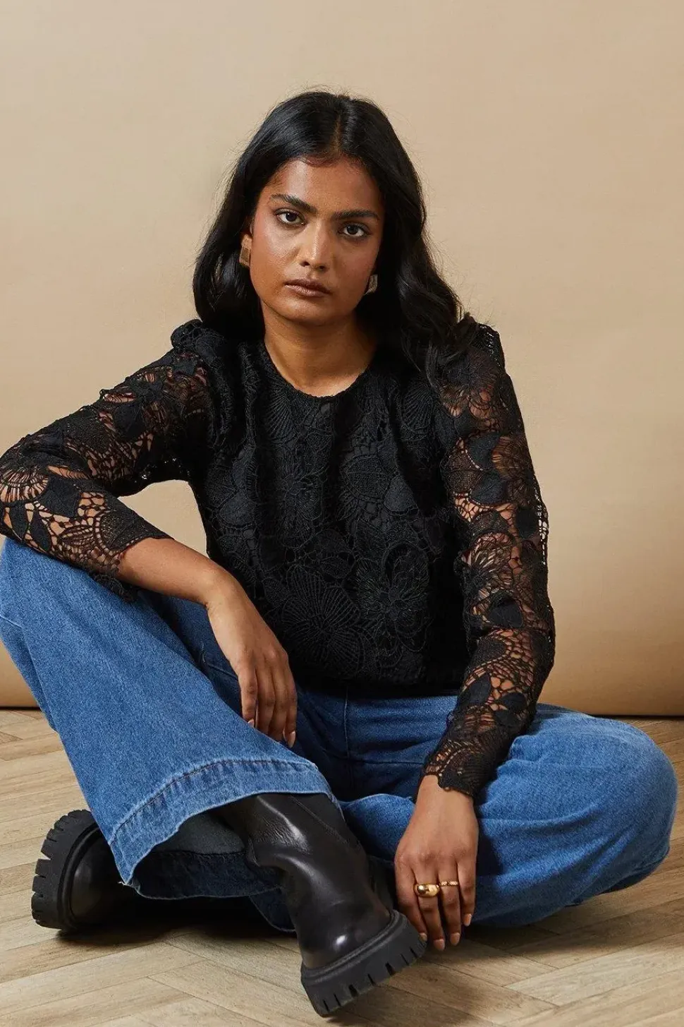 Floral Premium Lace Longsleeve Top
