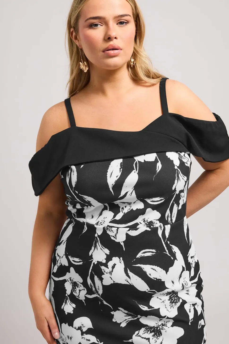 Floral Print Bardot Shift Dress