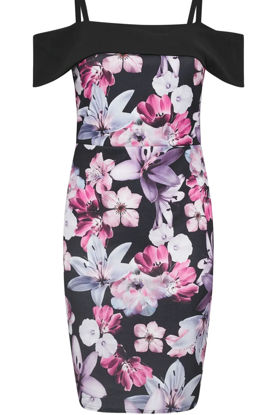 Floral Print Bardot Shift Dress