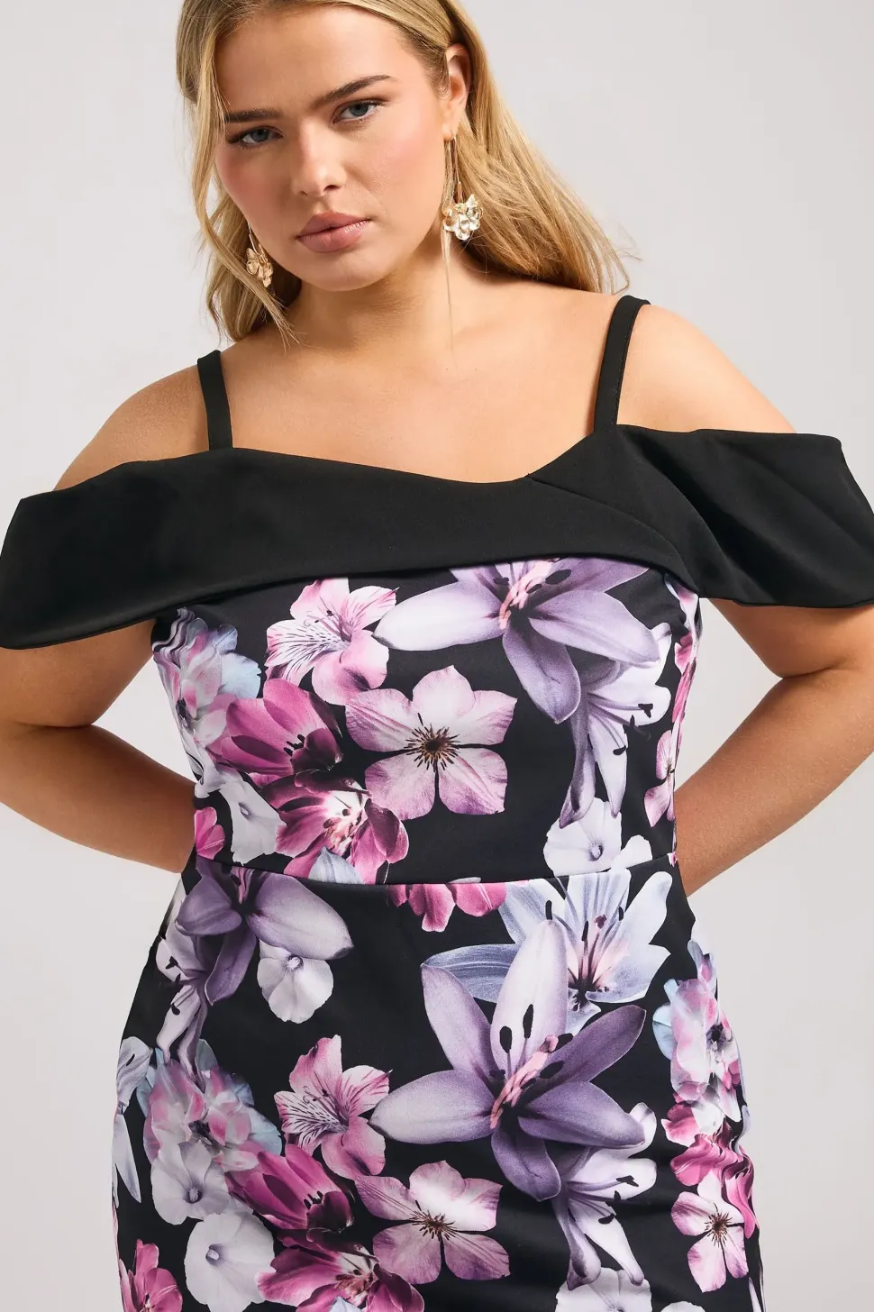 Floral Print Bardot Shift Dress
