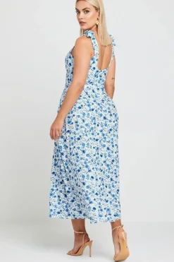 Floral Print Bow Strap Midaxi Dress