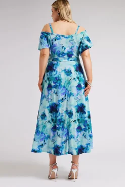 Floral Print Cold Shoulder Dress